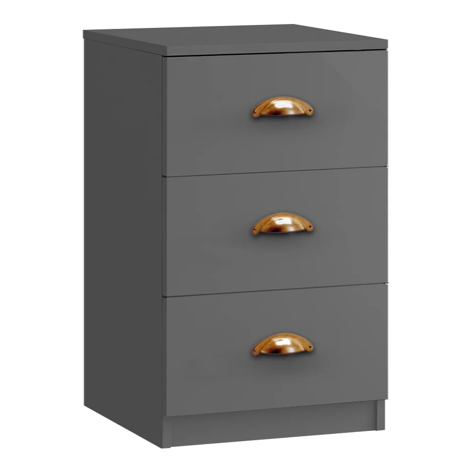 Cupriano 3 Drawer Bedside