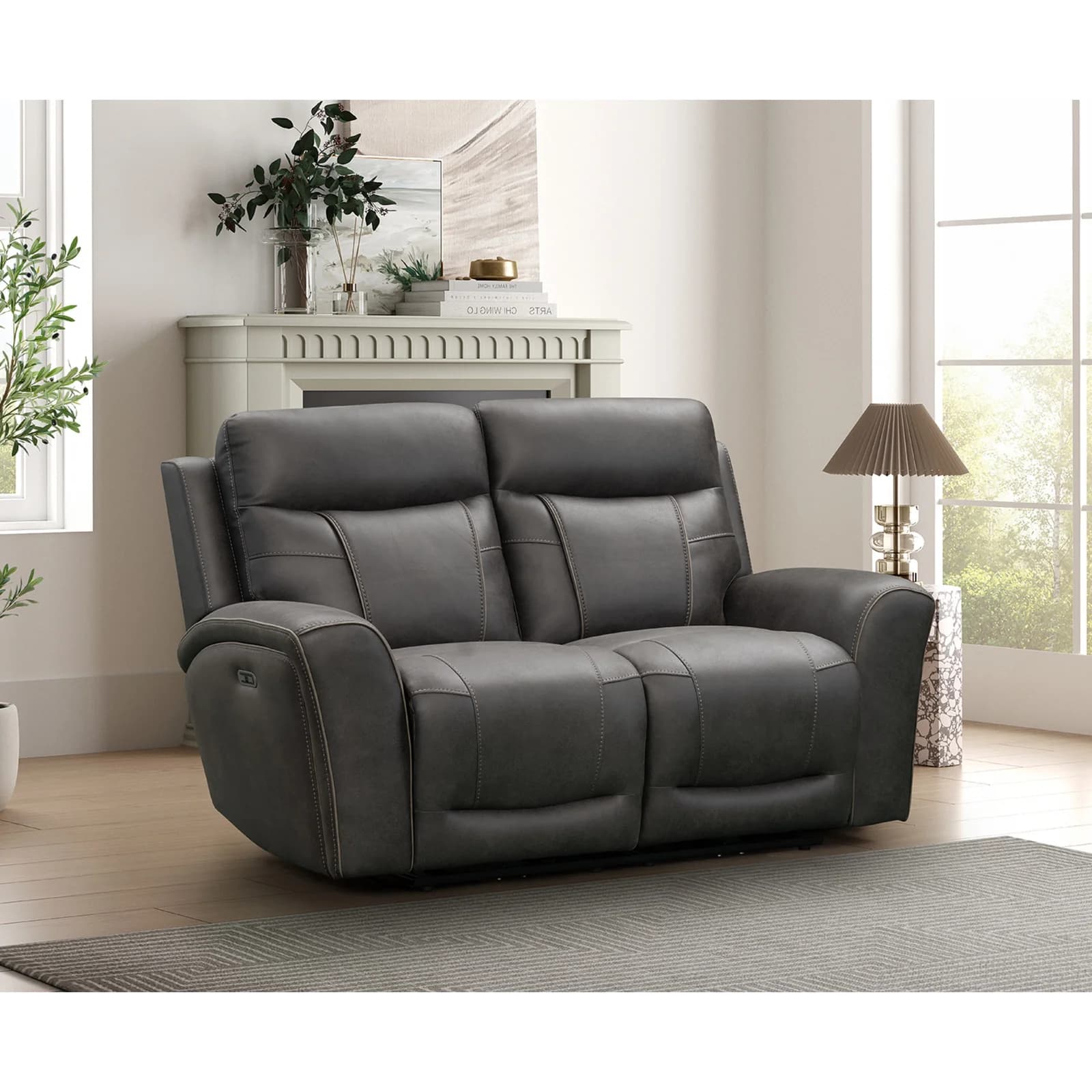 Nico 2 Seater Recliner in Charcoal